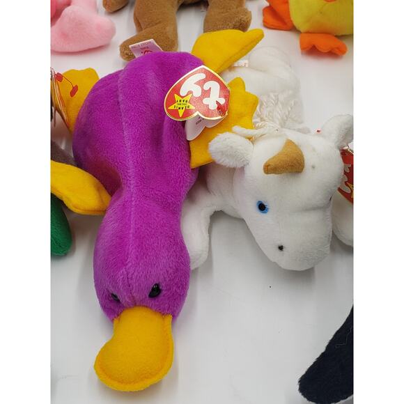 Ty Beanie Baby Lot 11 Patti Claude Quackers Teddy Waddle Erin Seaweed - Picture 11 of 15
